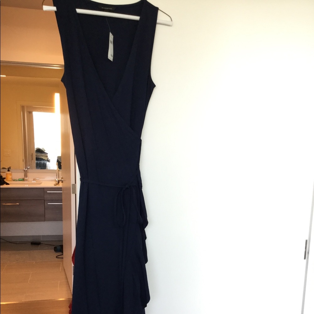 Banana Republic wrap dress, ruffled asymmetrical